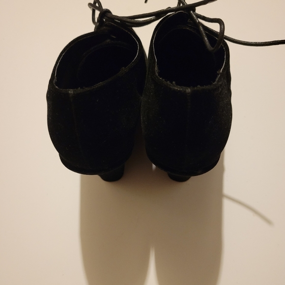 Delicacy Platform Black Suade Wedge Heels 6 - Picture 3 of 11